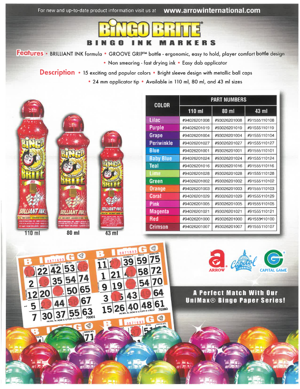 Bingo games and supplies available through MPeters Gaming